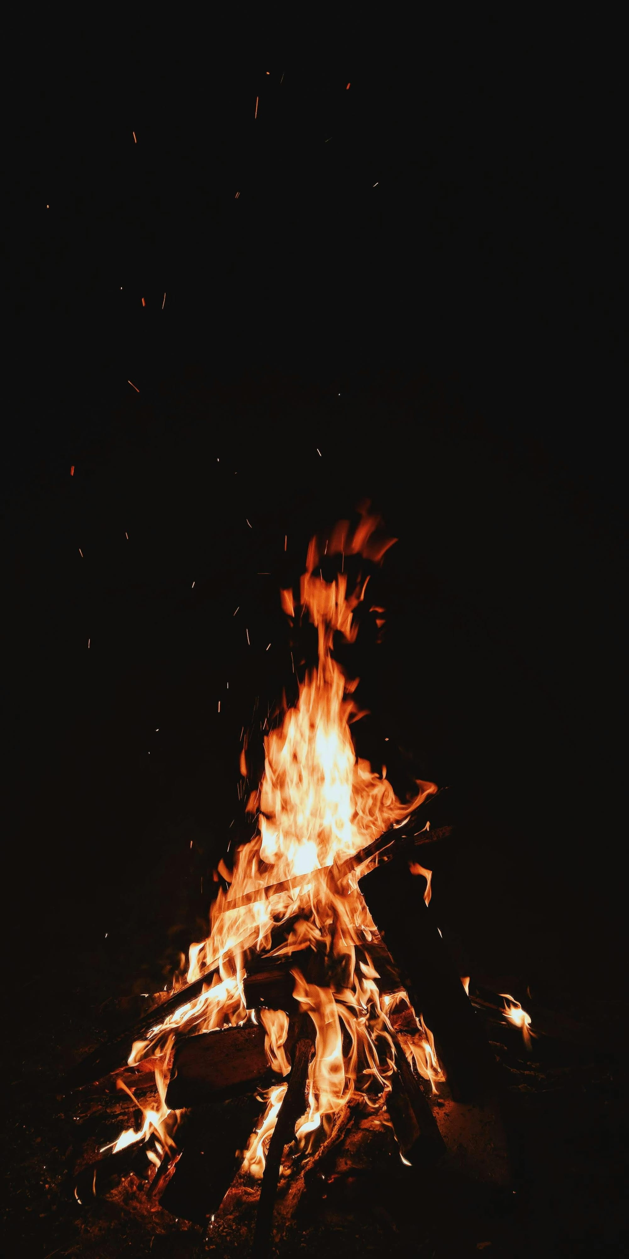 Bonfire raging in the night